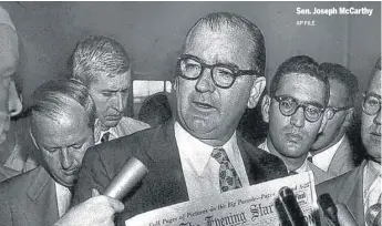  ?? AP FILE ?? Sen. Joseph McCarthy