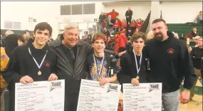  ?? Submitted ?? Brothers David, Mike and Danny Charron after winning Class M wrestling titles for Killingly.