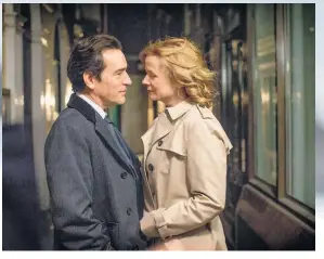  ??  ?? Emily Watson with co- star Ben Chaplin, who plays her lover in Apple Tree Yard. Picture / BBC