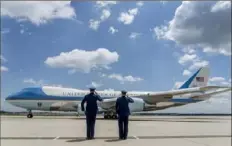  ?? Gemunu Amarasingh­e/Associated Press ?? Air Force One, with President Joe Biden onboard, leaves Thursday from Andrews Air Force Base, Md., for a trip to South Korea and Japan.