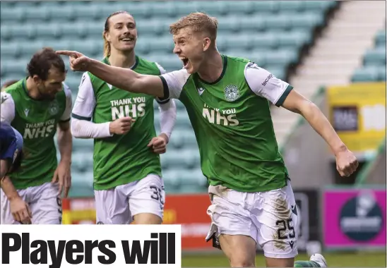  ??  ?? Hibs owner Ronald Gordon was full of praise for Josh Doig but he will not be rushed into selling him