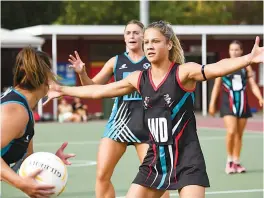  ?? ?? Above: Warragul wing defence Alexandra Cole defends her Wonthaggi opponent on Saturday in A grade. Photograph­s by CRAIG JOHNSON.