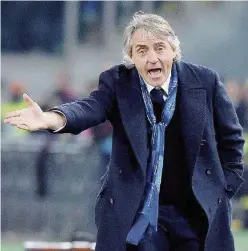  ?? Ansa ?? Il mister Roberto Mancini ai tempi in cui allenava l’Inter