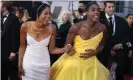  ?? Lia Toby/Getty Images ?? Naomie Harris and Lashana Lynch at the No Time to Die world premiere. Photograph: