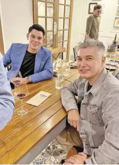  ?? – PHOTOS COURTESY OF STAR CREATIVES ?? Albert takes a break from filming with the show's lead star Richard Gutierrez.