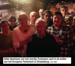  ?? Foto HBVL ?? Hilde Vautmans zat met veertig Truienaars vast in de kelder van het Europees Parlement in Straatsbur­g.