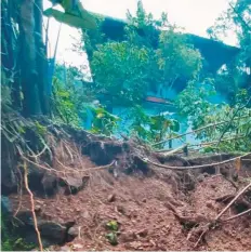  ?? Supplied ?? ■ The collapsed portion of the compound wall in the house of Rani Mariamma.