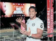  ?? Picture: ANDREW COULDRIDGE/REUTERS ?? CAN’T WAIT: Anthony Joshua is upbeat and fiercely determined ahead of his world heavyweigh­t title rematch against Andy Ruiz Jnr in Saudi Arabia on Saturday