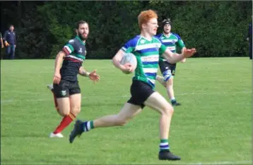  ??  ?? Tommy Newe capping a fine display with his second try.