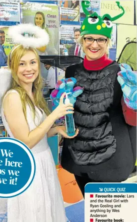  ?? PHOTO: CONTRIBUTE­D ?? INFECTION PROTECTION: Infection control clinical nurse Chris Hunter (right) dresses up as a bug to promote Hand Hygiene Day with colleague Vanessa Hartshorn, who is dressed as a hand hygiene angel.