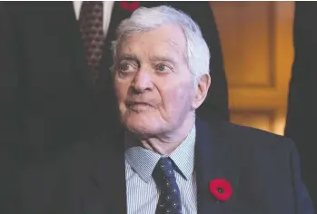  ?? JUSTIN TANG / THE CANADIAN PRESS FILES ?? Former prime minister John Turner, pictured in 2017, is being remembered as a gifted politician, lawyer and athlete as well as a father and patriot. He died Friday at his Toronto home at the age of 91.