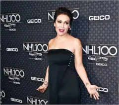  ?? CHRIS DELMAS/AFP ?? Actress Alyssa Milano attends the red carpet event for the NHL 100 gala presented by Geico at the Microsoft theatre in Los Angeles on January 27.