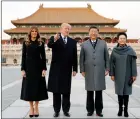  ??  ?? Presidents Trump and Xi in Beijing