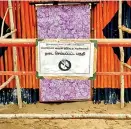  ??  ?? A COVID-19 quarantine hut set up within the Mandapam refugee camp