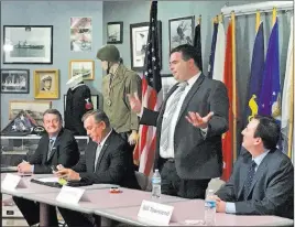  ?? Ramona Giwargis ?? Las Vegas Review-journal Republican candidates for Nevada’s 4th Congressio­nal District, Dave Gibbs, left, Cresent Hardy, Jeff Miller and Bill Townsend at a debate Wednesday in Mesquite.