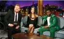  ?? ?? James Corden with guests Alison Brie and Kevin Hart. Photograph: CBS Photo Archive/CBS/Getty Images