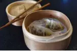  ??  ?? This photo shows fake plant-based “meat” and chive dumplings made from jackfruit in Singapore. – AFP photos