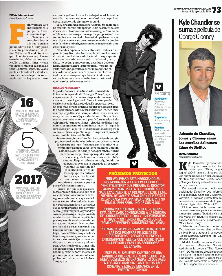 Finn Wolfhard NO HAGO NADA POR DINERO PressReader