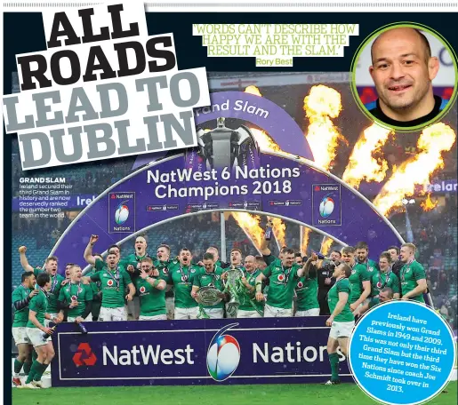  ??  ?? GRAND SLAM Ireland secured their third Grand Slam in history and are now deservedly ranked the number two team in the world.