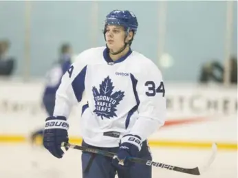  ?? BERNARD WEIL/TORONTO STAR ?? No. 1 draft pick Auston Matthews took part in his first practice with the Maple Leafs on Wednesday.