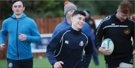  ??  ?? Rugby training at Hamilton Park. Pics: Carl Brennan.