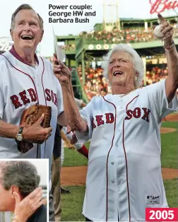  ??  ?? Power couple: George HW and Barbara Bush 2005