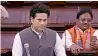  ?? PTI ?? Sachin Tendulkar is interrupte­d by an uproar in the Rajya Sabha on Thursday. —
