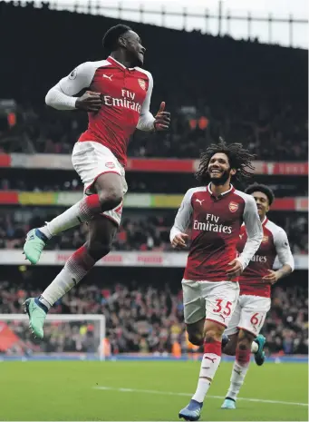  ?? Reuters ?? A pair of goals from Danny Welbeck helped lift Arsenal over Southampto­n yesterday