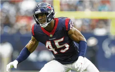  ?? MATT PATTERSON / AP ?? New Cleveland Browns pass rusher Ogbonnia Okoronkwo is coming off his best season since being drafted in 2018 out of the University of Oklahoma, recording five sacks inthe Houston Texans’ final eight games.