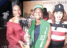  ?? ?? Vice Captain, Ikeja Golf Club Ladies Section, Busola Ladipo ( left); champion, Diana Osmond; and Dr. Yemi Osanyintol­u at the end of the Lagos State First Lady’s Golf Championsh­ip… last weekend.