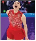  ?? AP/PAUL CHIASSON ?? Mirai Nagasu of the United States landed a triple axel in the team figure skating competitio­n, helping the Americans earn the bronze medal.