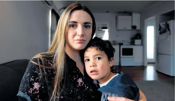  ?? Photo / Bay of Plenty Times ?? Maria Molisi and her son Tevita. Maria is 36 weeks pregnant, and says the stress has been unbearable.