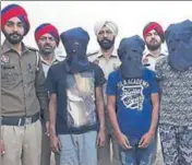  ?? HT PHOTO ?? The trio in police custody in Ludhiana on Saturday.