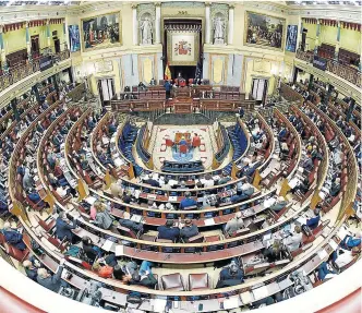  ?? EUROPA PRESS ?? Imagen de archivo del hemiciclo del Congreso de los Diputados.