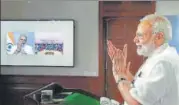  ?? PTI ?? Prime Minister Narendra Modi interacts with Asha, Anganwadi and ANM workers through video conference, in New Delhi, Tuesday,