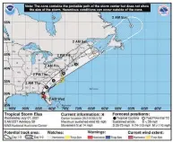  ?? NOAA ?? The track of Tropical Storm Elsa shows it potentiall­y hitting most of Connecticu­t later this week.