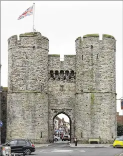  ??  ?? Stan Tebbutt’s lorry became wedged in the Westgate Towers archway - but he had an ingenious way of getting out