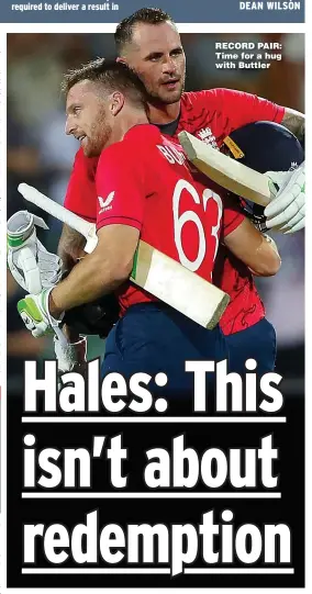  ?? ?? RECORD PAIR: Time for a hug with Buttler