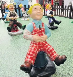  ??  ?? Bucket list Airdrie Girl Jocos’ colourful Oor Wullie creation takes centre stage