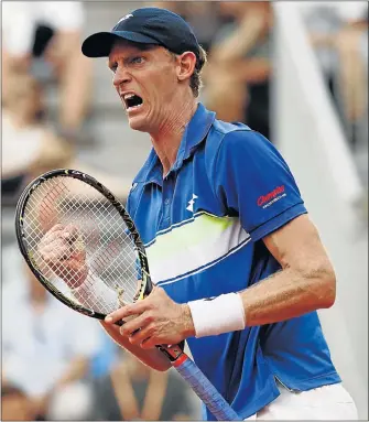  ?? Picture: GETTY IMAGES ?? TENSE ENCOUNTER: South Africa’s Kevin Anderson during his French Open second-round match yesterday, in which he beat Australia’s Nick Kyrgios