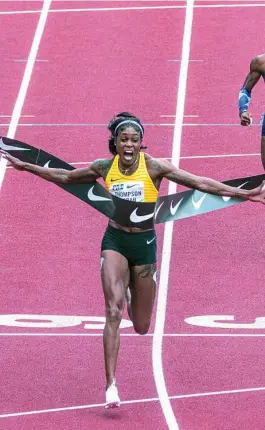  ?? AP ?? Elaine Thompson corrió los 100 en 10.54