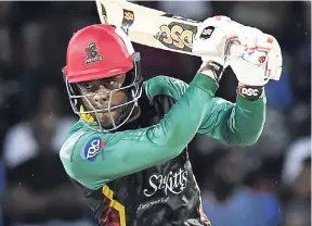  ??  ?? Fabian Allen of St Kitts &amp; Nevis Patriots on the go during Match 26 of the Hero Caribbean Premier League between St Kitts &amp; Nevis Patriots and Barbados Tridents at the Warner Park Sporting Complex on Tuesday night.