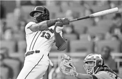  ?? DALE ZANINE/USA TODAY SPORTS ?? Rookie Ronald Acuna Jr. hit his eighth leadoff homer Sept. 2, setting a Braves franchise record for a year. He was one short of Chris Young’s major league rookie record.