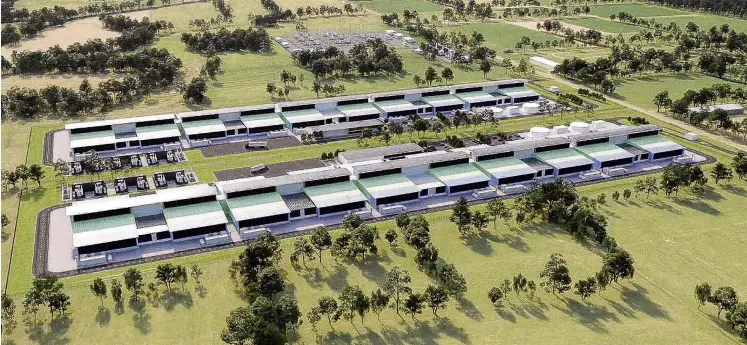  ?? IMAGE: DATAGRID NZ ?? An artist’s impression of the proposed data centre outside of Invercargi­ll.