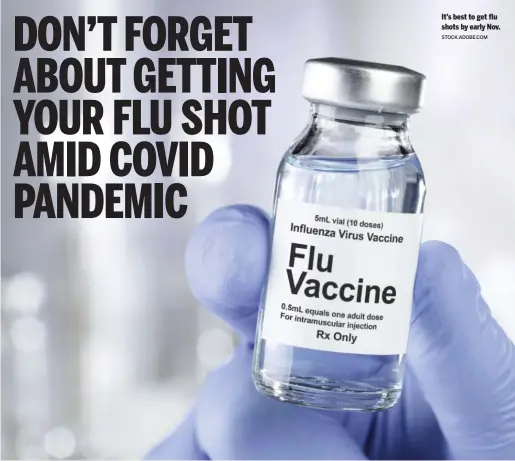  ?? STOCK.ADOBE.COM ?? It’s best to get flu shots by early Nov.