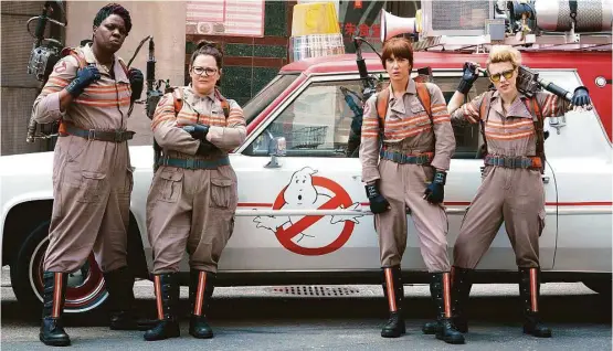  ?? Sony Pictures ?? The “Ghostbuste­rs” reboot, starring Leslie Jones, from left, Melissa McCarthy, Kristen Wiig and Kate McKinnon, is being considered another litmus test, of sorts, for female-led comedy.