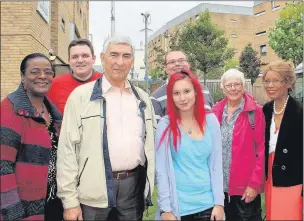  ??  ?? n WELCOME PARTY: Councillor­s Judith and George Cooper, Beulah East, Peter Money and June Nelson meet new Brunel University students Contribute­d