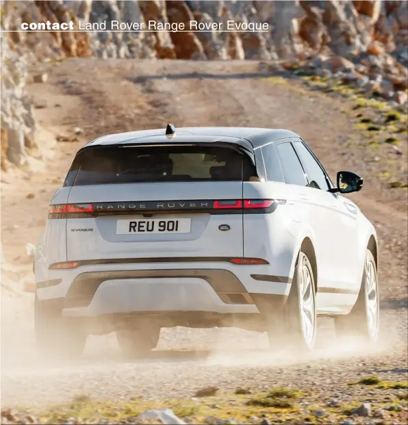  ??  ?? Sans surprise, le « petit » Range Rover conserve son statut d’excellent tout-chemin, de nouvelles assistance­s faisant également leur apparition dans ce domaine.