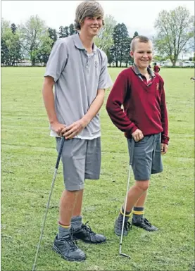  ??  ?? On par: Matamata College students Cameron Rumney, 15, and Jack Trower, 13, were part of the winning Waikato Booth Shield team.