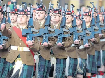  ??  ?? ON PARADE: Members of 6 Scots, Royal Regiment of Scotland.